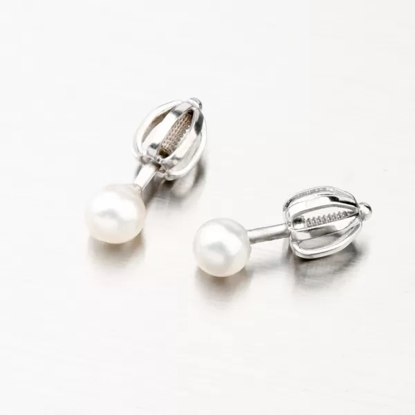 Zlaté náušnice pecky s perlou 52GZ-3004B-SR