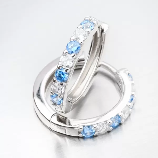 Stříbrné kruhy s modrými zirkony PKL-2268