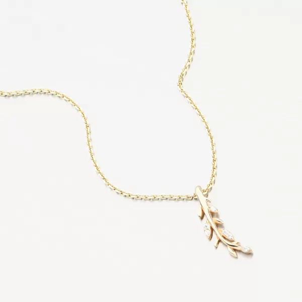 Zlatý přívěsek větvička se zirkony 13R-421