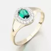 Zlatý prsten se smaragdem a zirkony 51GZ-8055-ZL-SMAR