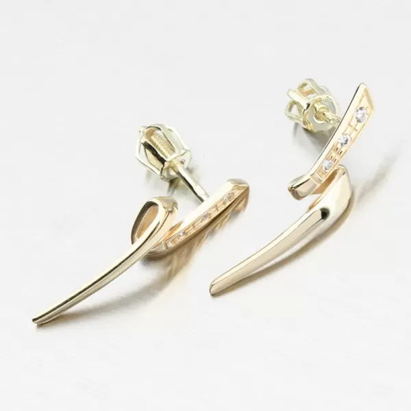 Zlaté visací náušnice DZF2032-ZL-ZIR