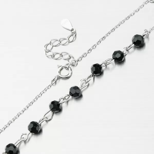 Stříbrný náramek s černými zirkony PKL-4012