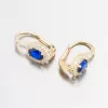 Zlaté náušnice se safírem a zirkony 163P-122424-02