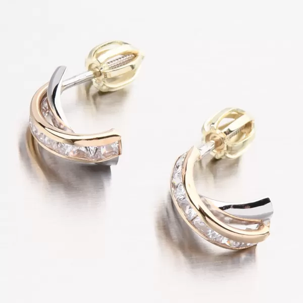 Zlaté náušnice pecky se zirkony 52GZ-5023