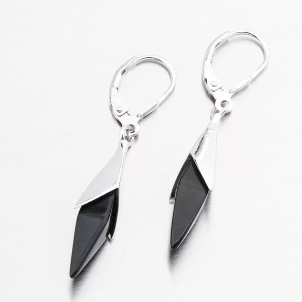 Stříbrné náušnice s onyxem PKL-2272