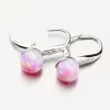 Stříbrné náušnice s růžovým opálem UCST-121746-8L