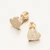 Dámské náušnice žluté zlato 585 srdce se zirkony 663P-120440