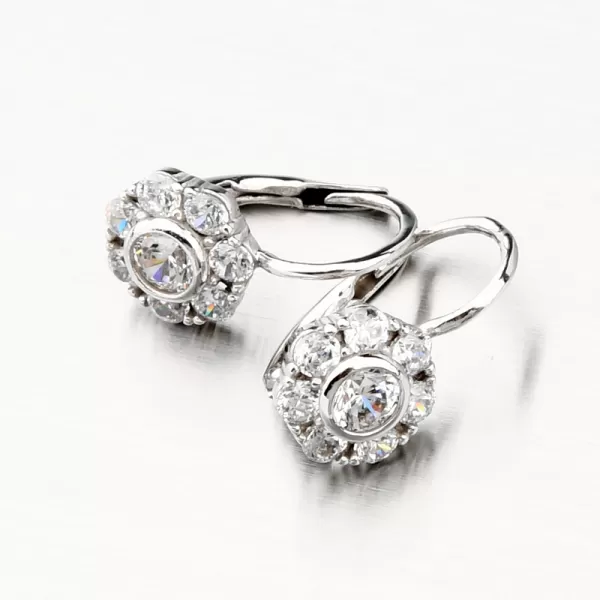 Náušnice z bílého zlata kytičky se zirkony 668P-120388