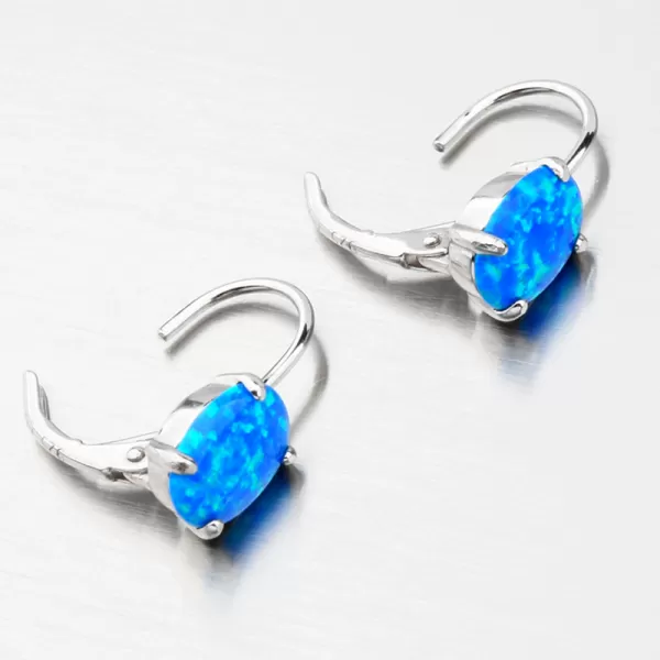 Stříbrné náušnice s modrým opálem