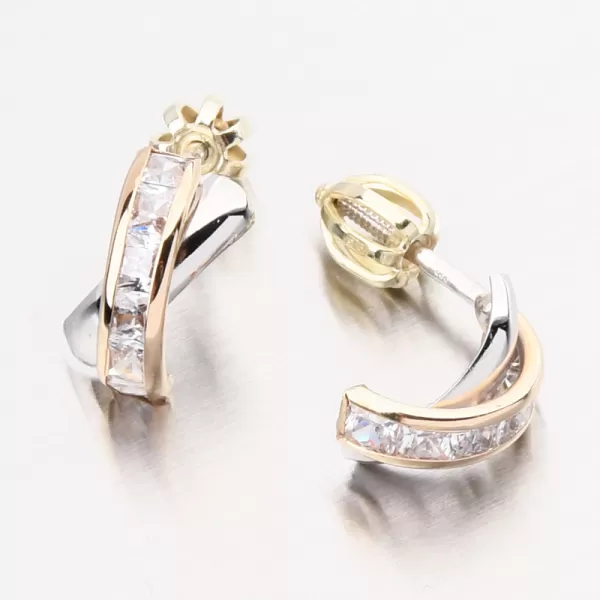 Zlaté náušnice pecky se zirkony 52GZ-5023