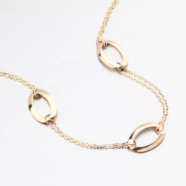 Zlatý náramek s oválky 144P-141283-01