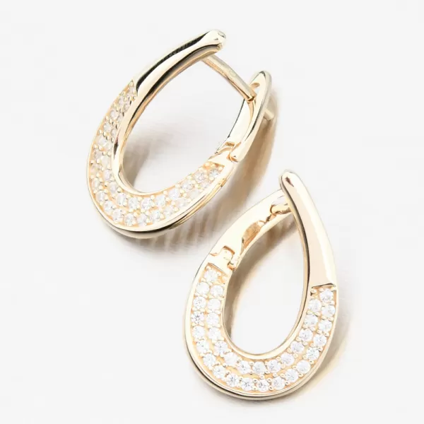 Dámské náušnice žluté zlato 585 se zirkony 163P-122670