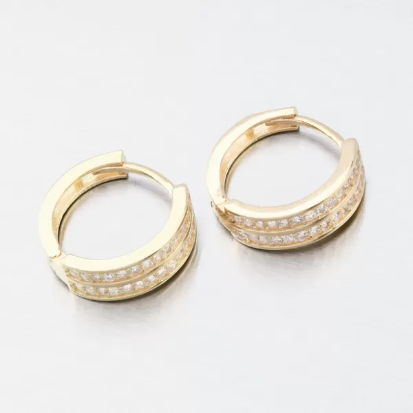 Kroužky se zirkony - zlato 585 42-32762