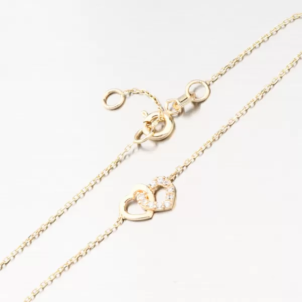 Náramek se srdíčky - zlato 585 GCA14-013