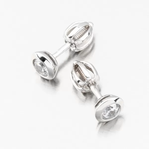 Náušnice pecky z bílého zlata se zirkonem DZF3673B-ZIR