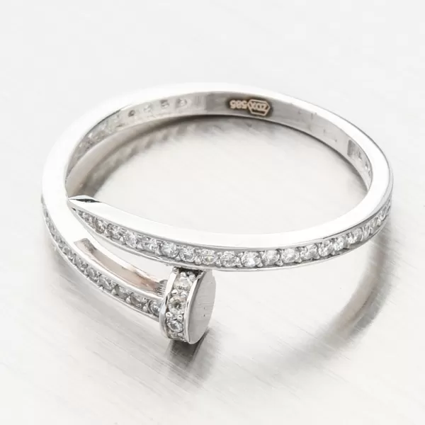 Prsten z bílého zlata se zirkony 51P-5020-B