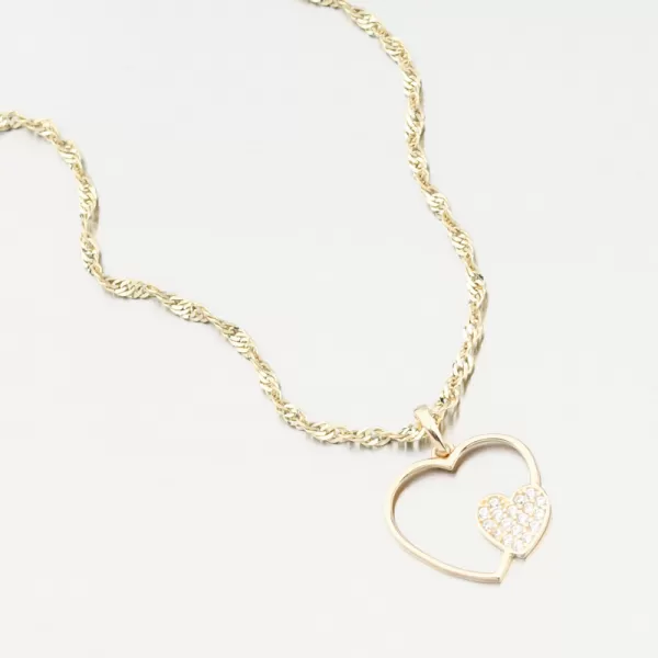 Zlatý přívěsek srdce se zirkony 13R-420