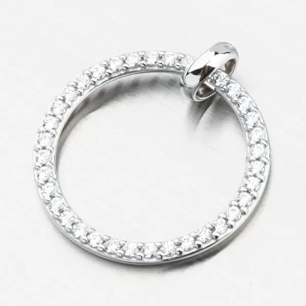 Přívěsek bílé zlato kruh DZF3775-B-ZIR