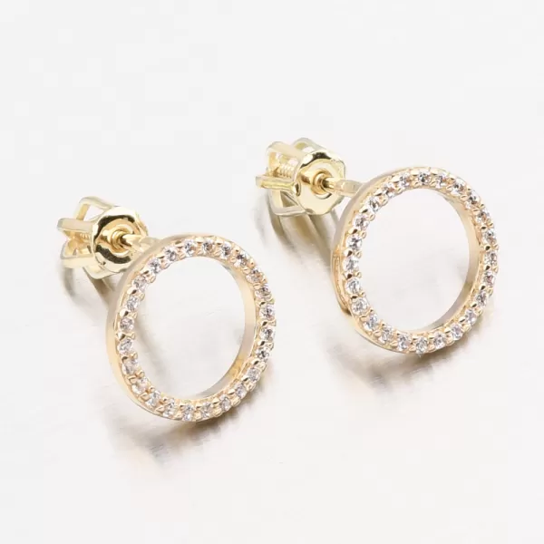 Zlaté náušnice kruh se zirkony DZF4331-ZL-ZIR
