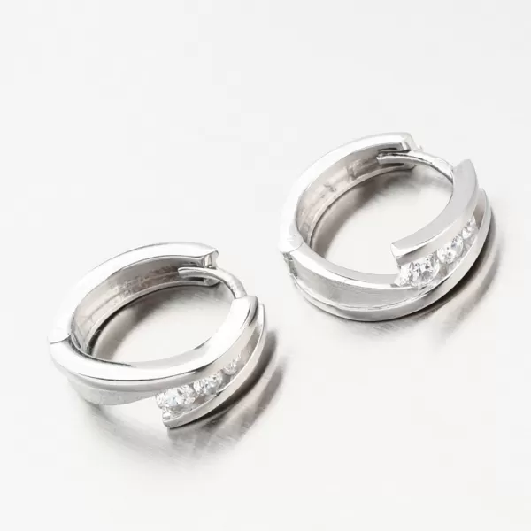 Kroužky se zirkony z bílého zlata DZ1794-B-ZIR