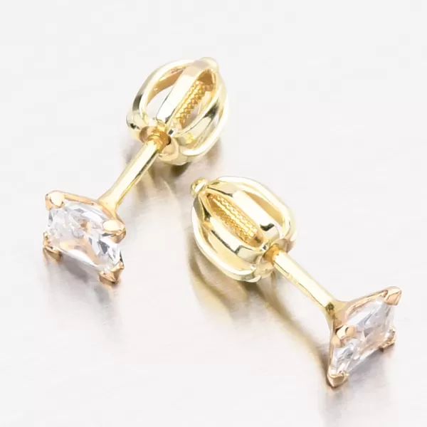 Zlaté náušnice pecky se zirkonem DZ5022ZL
