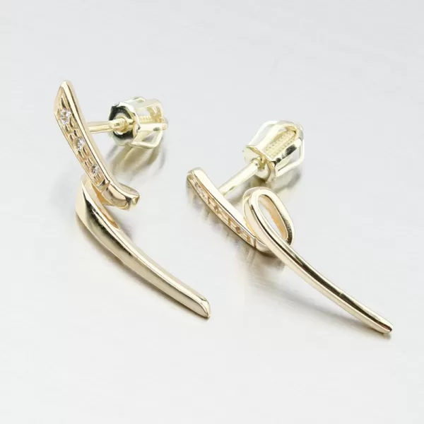 Zlaté visací náušnice DZF2032-ZL-ZIR