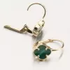 Dámské náušnice žluté zlato 585 s malachitem 12R-766