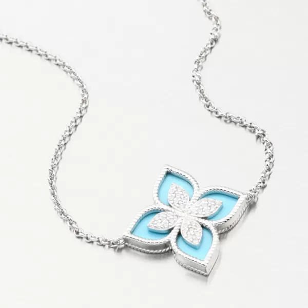 Stříbrný náramek s květinou a se zirkony PKL-4025