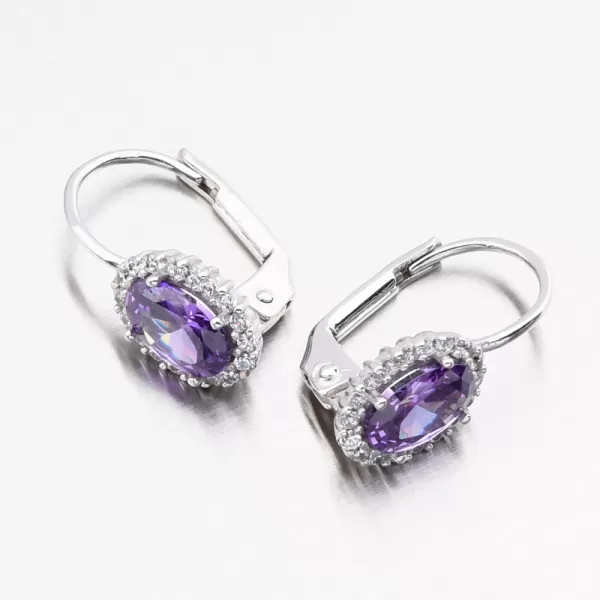 Náušnice z bílého zlata s ametystem 115P-129030