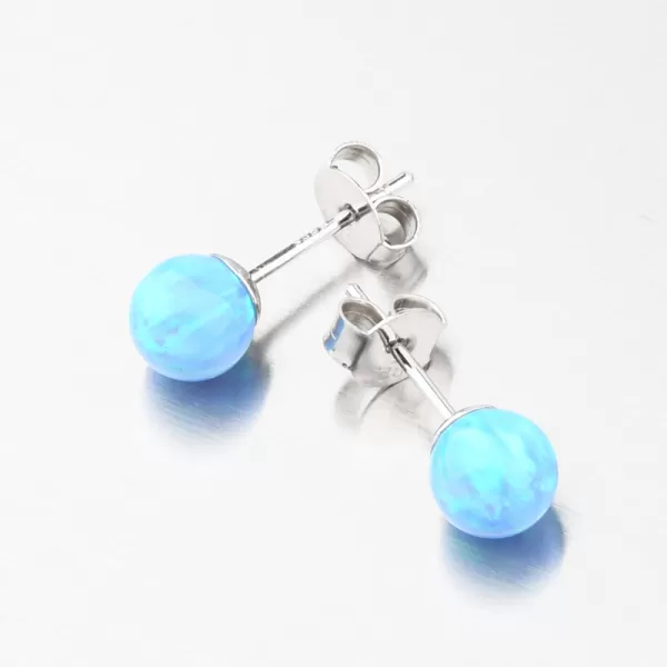 Stříbrné náušnice pecky s modrým opálem UPST-121738-6