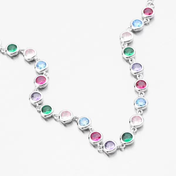 Stříbrný náramek s barevnými zirkony PKL-4037