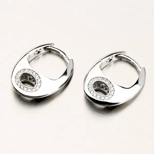 Dámské náušnice bílé zlato 585 se zirkony 12R-755