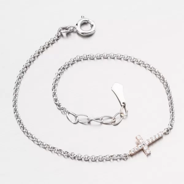 Zlatý náramek s křížkem DZF5832-BCV-ZIR