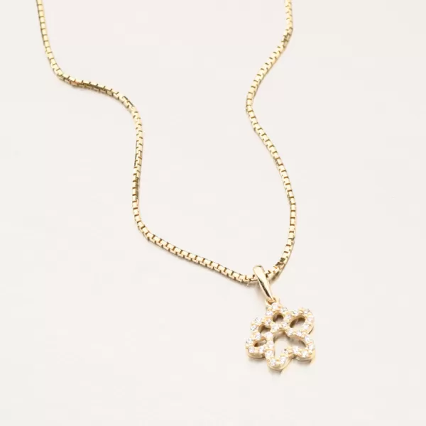 Dámský přívěsek žluté zlato 585 ťapka se zirkony 662P-130268