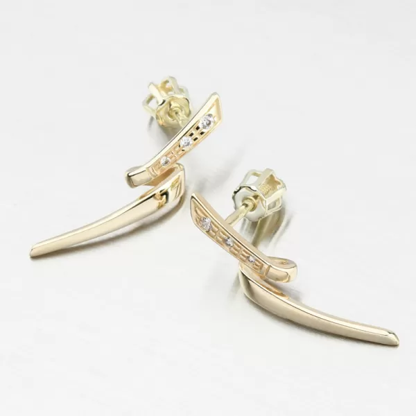 Zlaté visací náušnice DZF2032-ZL-ZIR