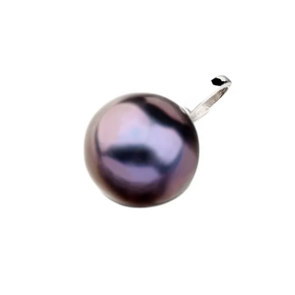 Dámský přívěsek bílé zlato 585 s černou perlou 53GZ-3029B-BLACK