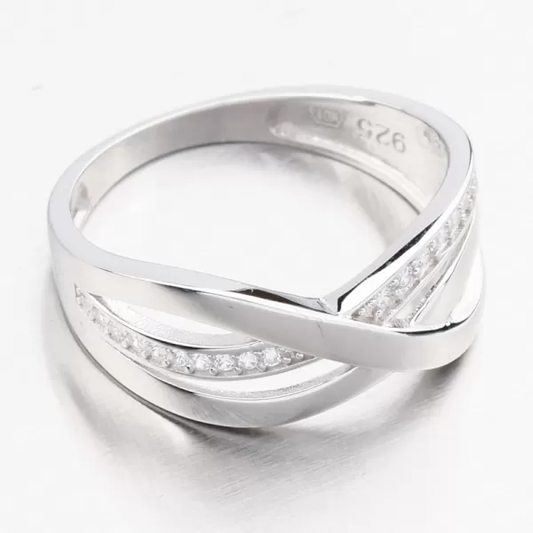 Stříbrný prsten se zirkony PKL-1066