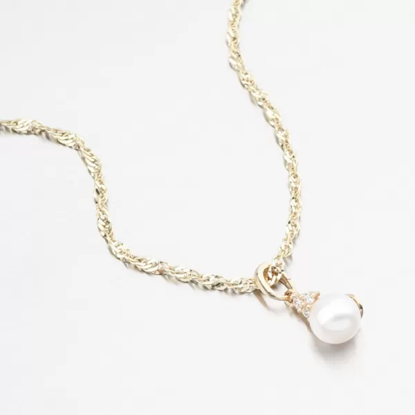 Zlatý přívěsek s perlou a se zirkony 53GZ-2235-ZL