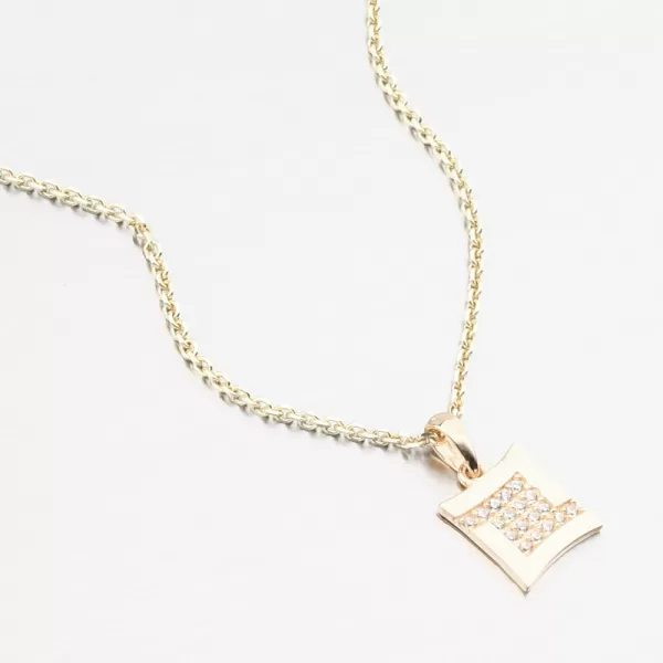 Zlatý přívěsek se zirkony 43-22100