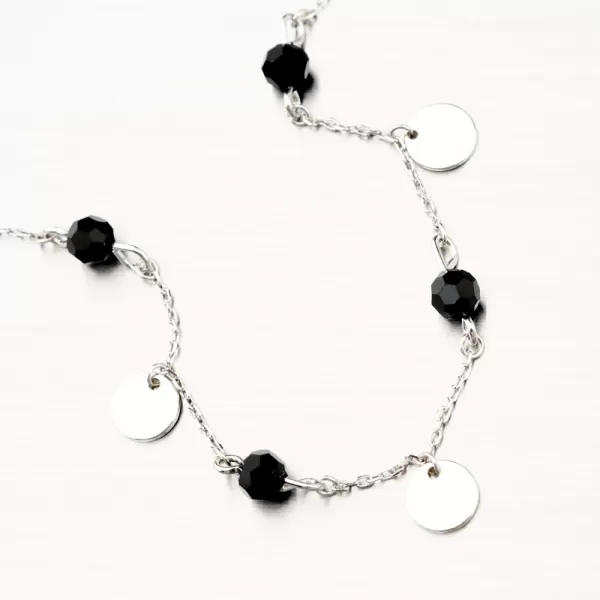 Stříbrný náramek s černými zirkony PKL-4007