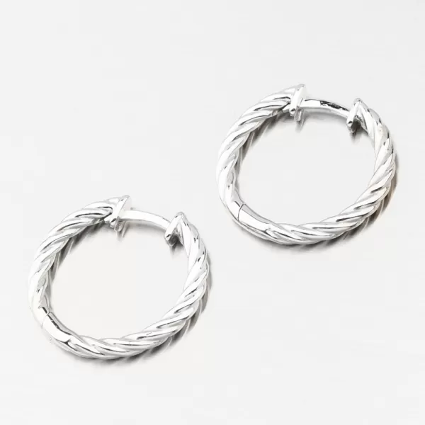 Náušnice z bílého zlata kruhy 20 mm DZF4326-B