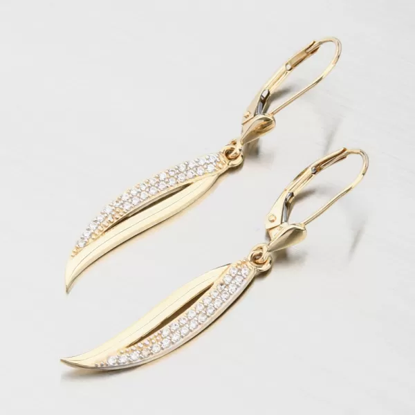 Zlaté visací náušnice se zirkony 52GZ-8046-ZL-ZIR