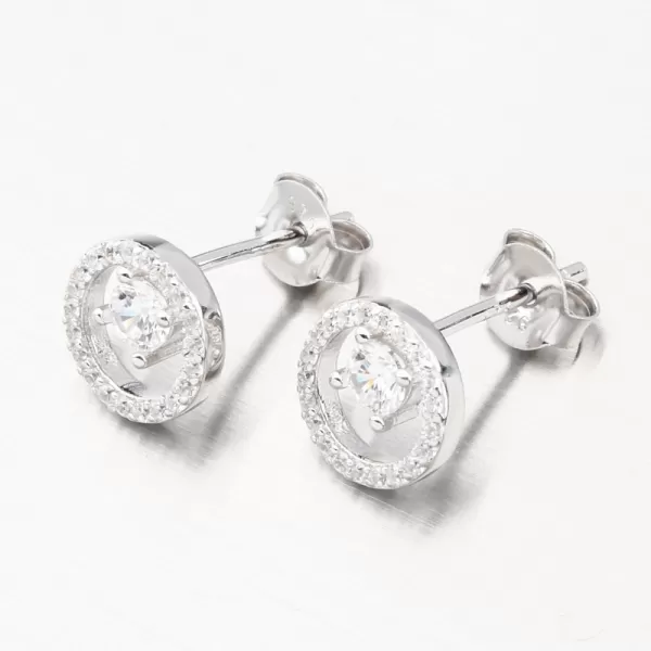 Stříbrné náušnice pecky se zirkony PKL-2178