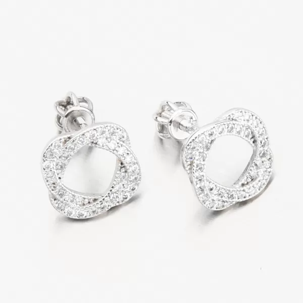 Náušnice z bílého zlata pecky se zirkony 663P-120289