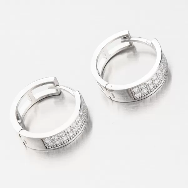 Náušnice kruhy z bílého zlata se zirkony 12R-723