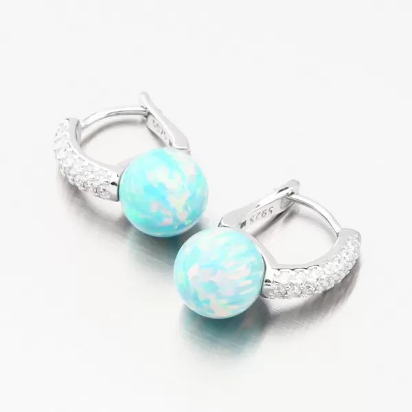 Stříbrné náušnice se zeleným opálem a se zirkony PKL-2168