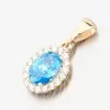 Zlatý přívěsek s modrým topazem a se zirkony 13R-429