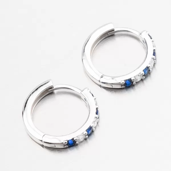 Stříbrné kruhy s modrými zirkony PKL-2270