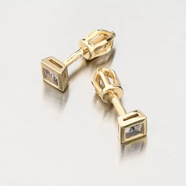 Zlaté náušnice pecky se zirkonem 52GZ-8043-ZL