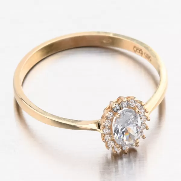 Zlatý prsten se zirkony 11R-355